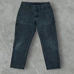 Abercrombie & Fitch Mens 34x27 Loose Fit Double Knee Carpenter Pant Gray Fading